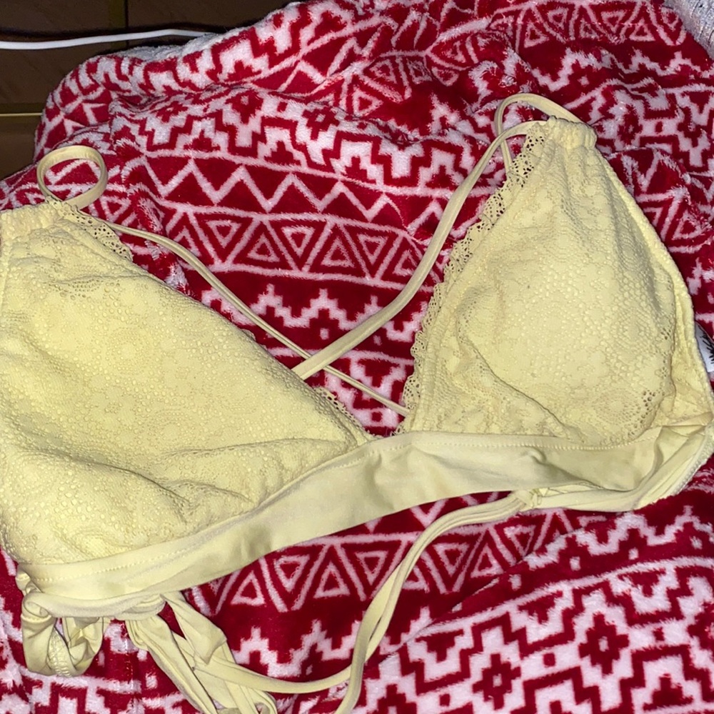 yellow lace swimsuit